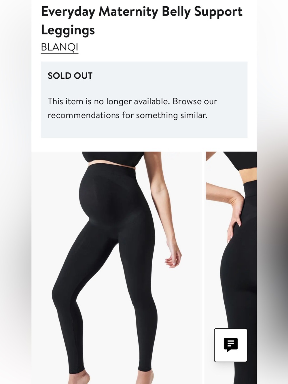 BLANQI Black Maternity Support Leggings